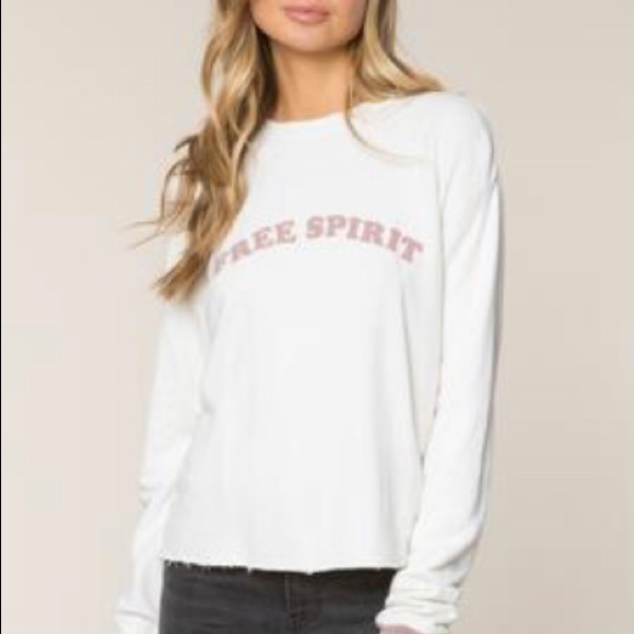 Spiritual Gangster Tops - Spiritual Gangster Free Spirit Crop Sweatshirt M